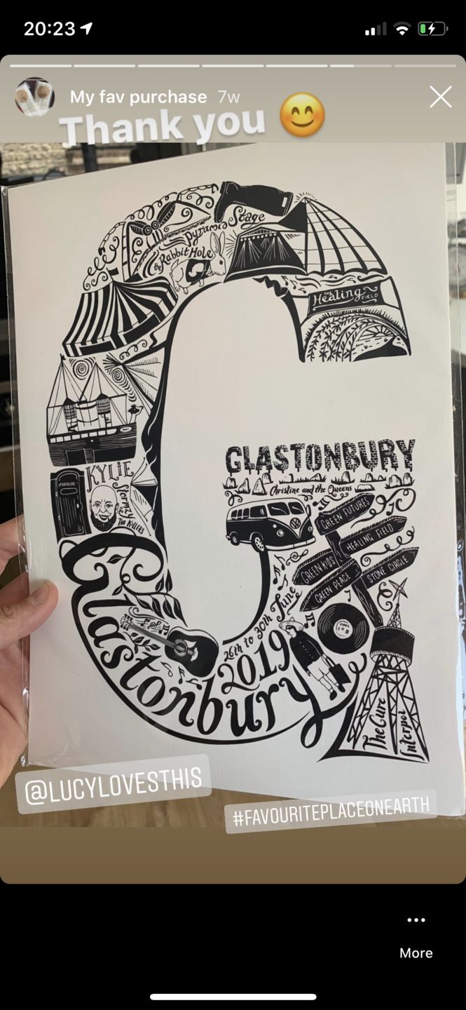 Customer photo review of Glastonbury Print (Years available 2017 and 2019)