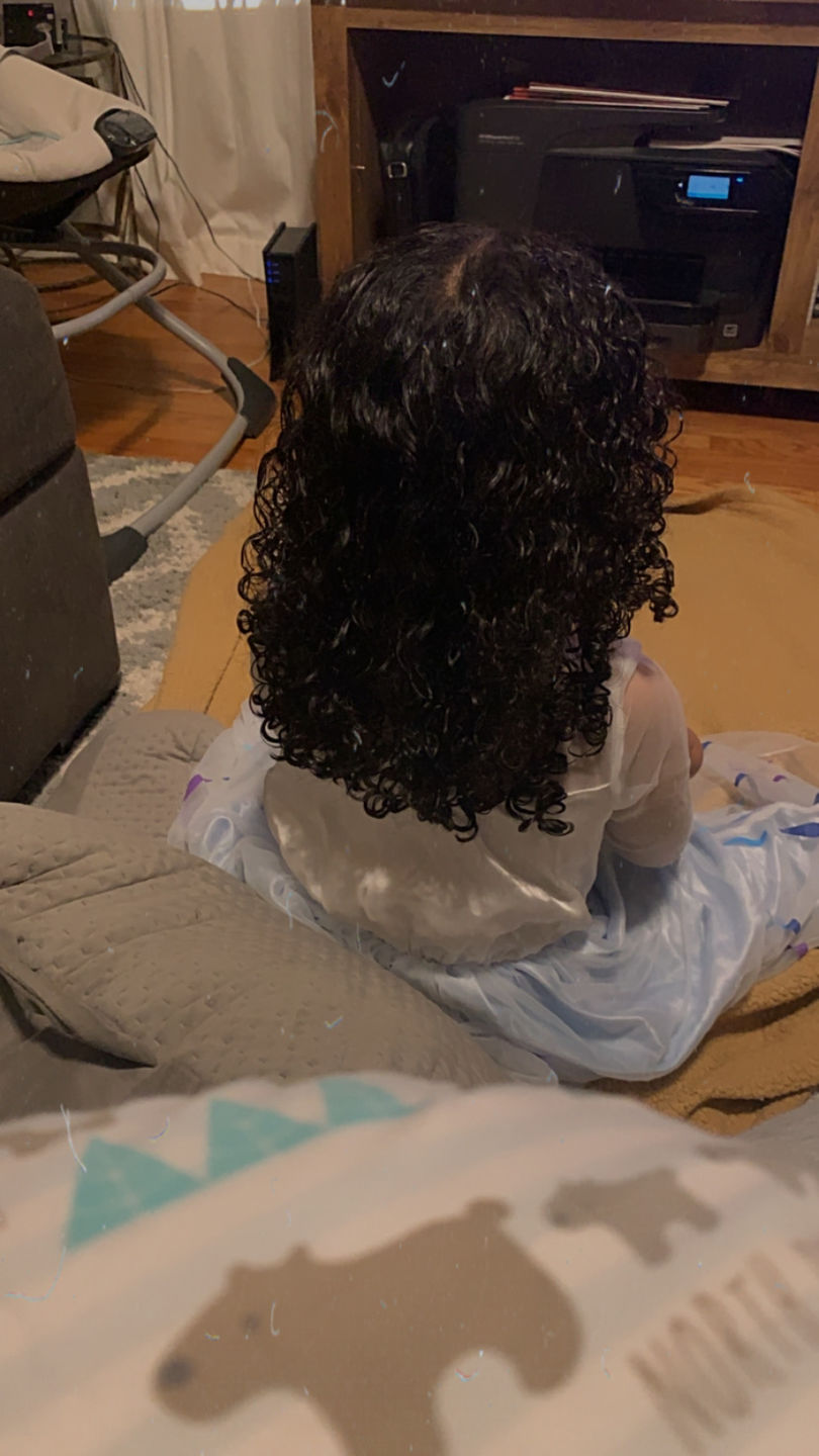 Customer photo review of Curly Hair Grape Seed Conditioner with Ultra Slip and Lavender Fragrance