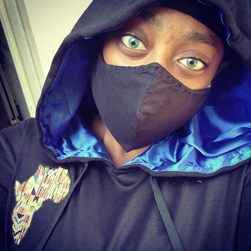 Customer photo review of Nipsey Blue Kente Africa Satin Lined Hoodie