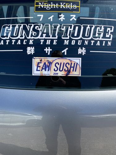 Customer photo review of Eat Sushi Anime Slap Sticker