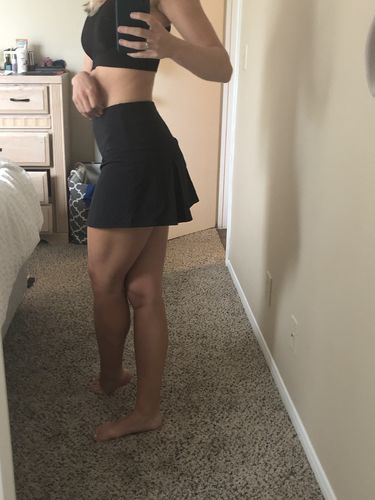 Customer photo review of Sleek Pleated Skirt - Black