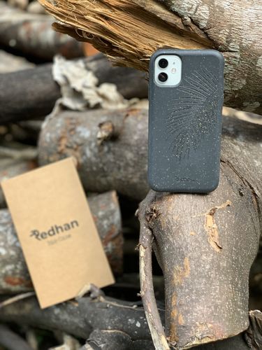 Customer photo review of Eco Friendly iPhone 11 Phone Case - Palm Leaf in Pitch Black