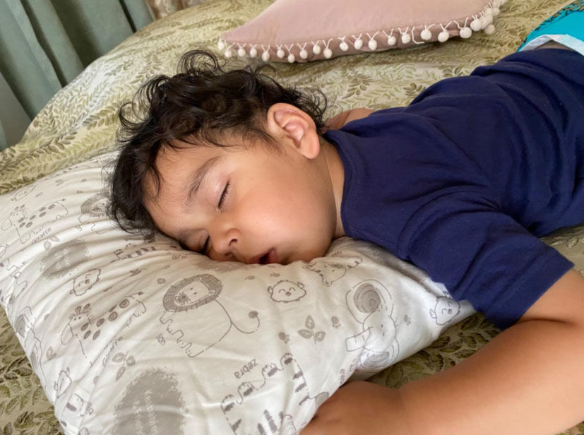 Customer photo review of Toddler Pillow with Cute Pillowcase