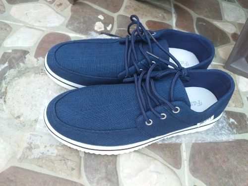 Customer photo review of Handmade Canvas Moccasins