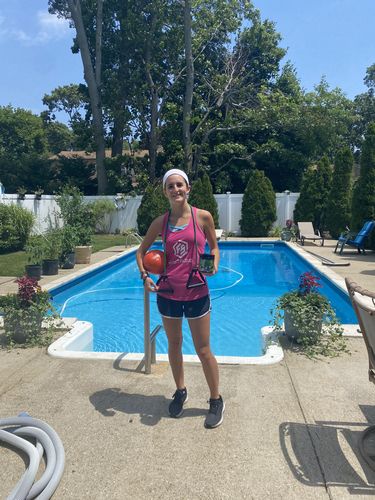 Customer photo review of Pink FitStrong Women Racerback Tank Top