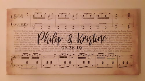 Customer photo review of Custom Couple Music Premium Canvas - Ready to Hang