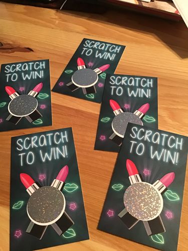 Customer photo review of Neon Lipstick Beauty Scratch Off Card