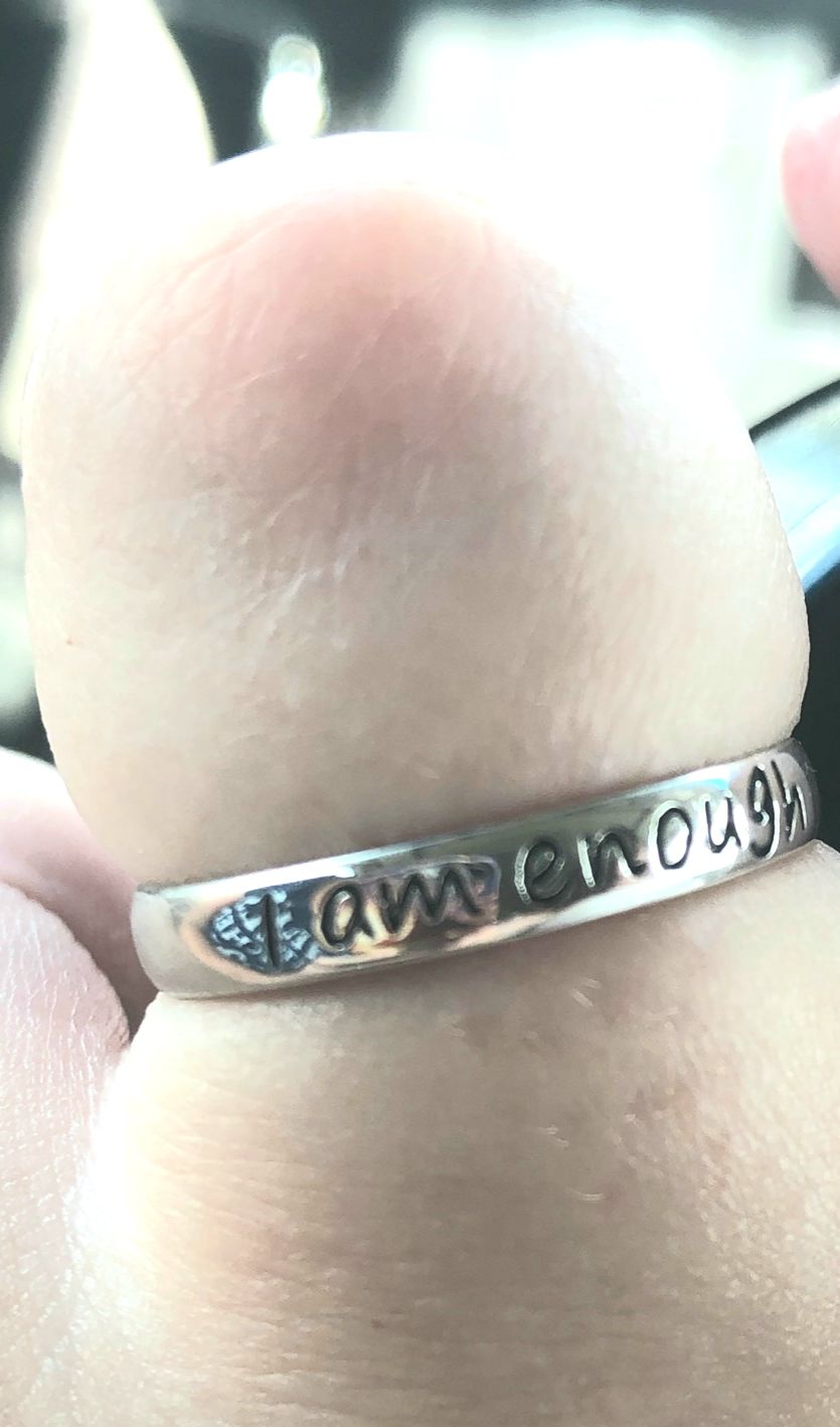 Customer photo review of 925 Sterling Silver 'I Am Enough' Ring