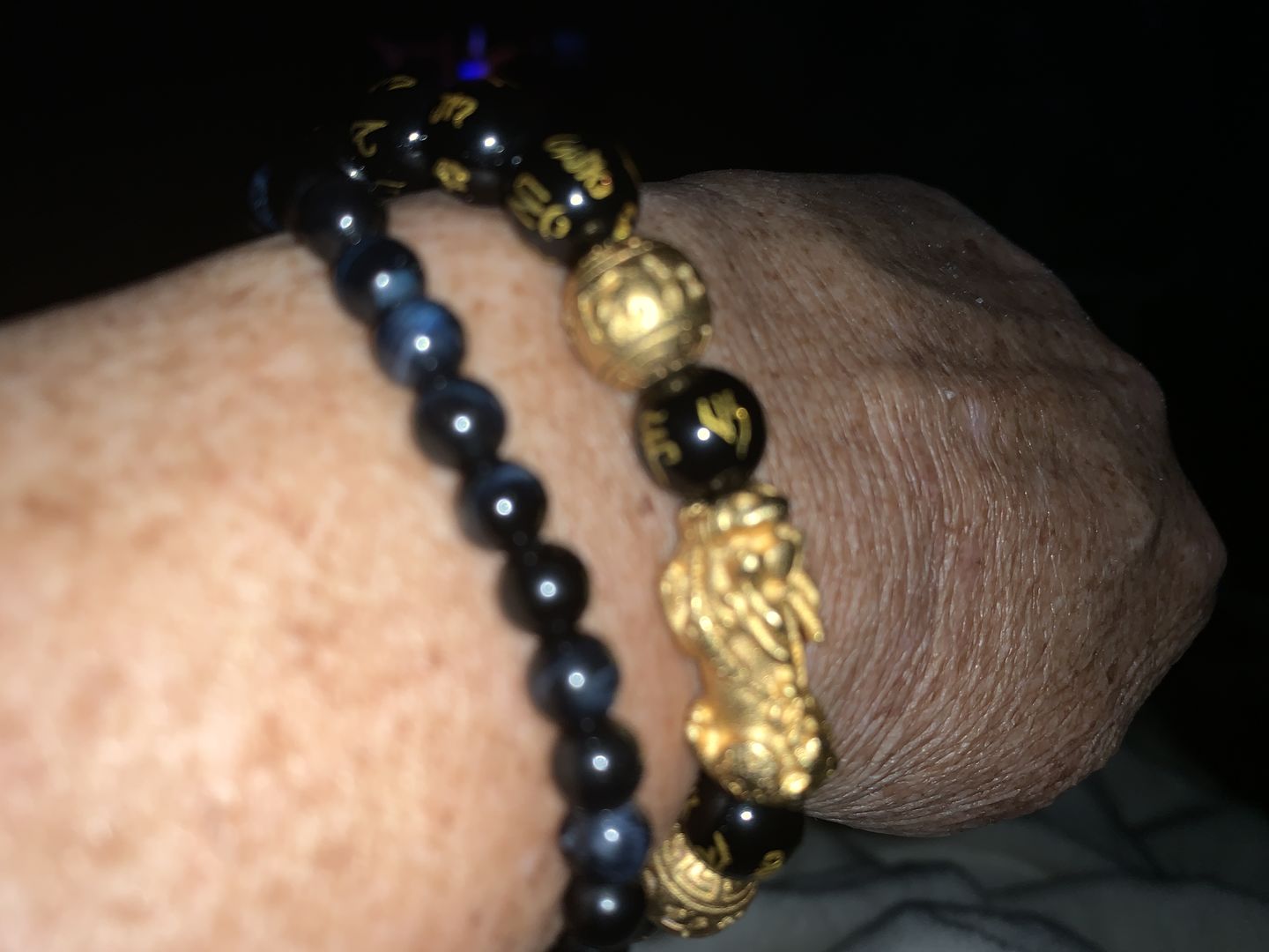 Customer photo review of Blue-Tigers-Eye Protection & Wealth Bracelet