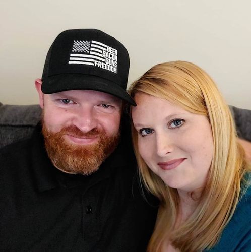 Customer photo review of Beer, Gun's, Bacon Embroidered Trucker Hat