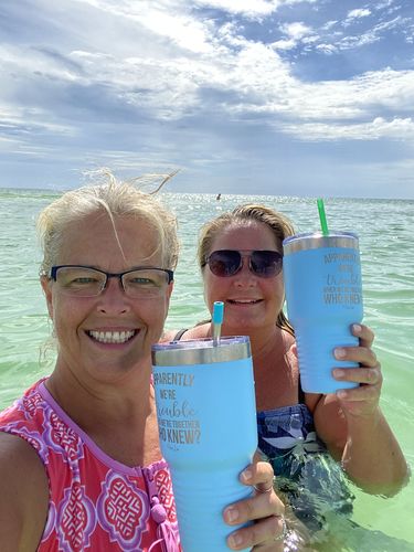Customer photo review of Apparently Trouble When We're Together Laser Etched Tumbler