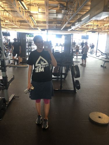 Customer photo review of Dark Blue Athletic Skirt With Pockets