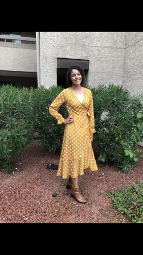 Customer photo review of Yellow Polka Dot Dress