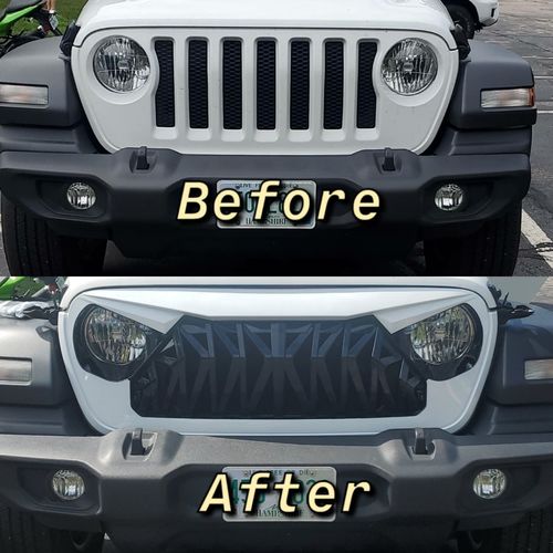 Customer photo review of Shark Grille - White & Black (18-19 Wrangler JL)