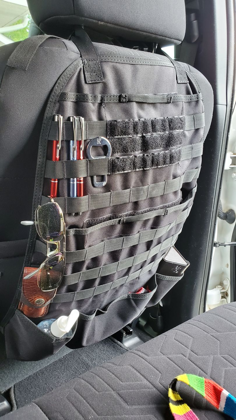 Customer photo review of Tactical MOLLE Car Seat Organizer v2