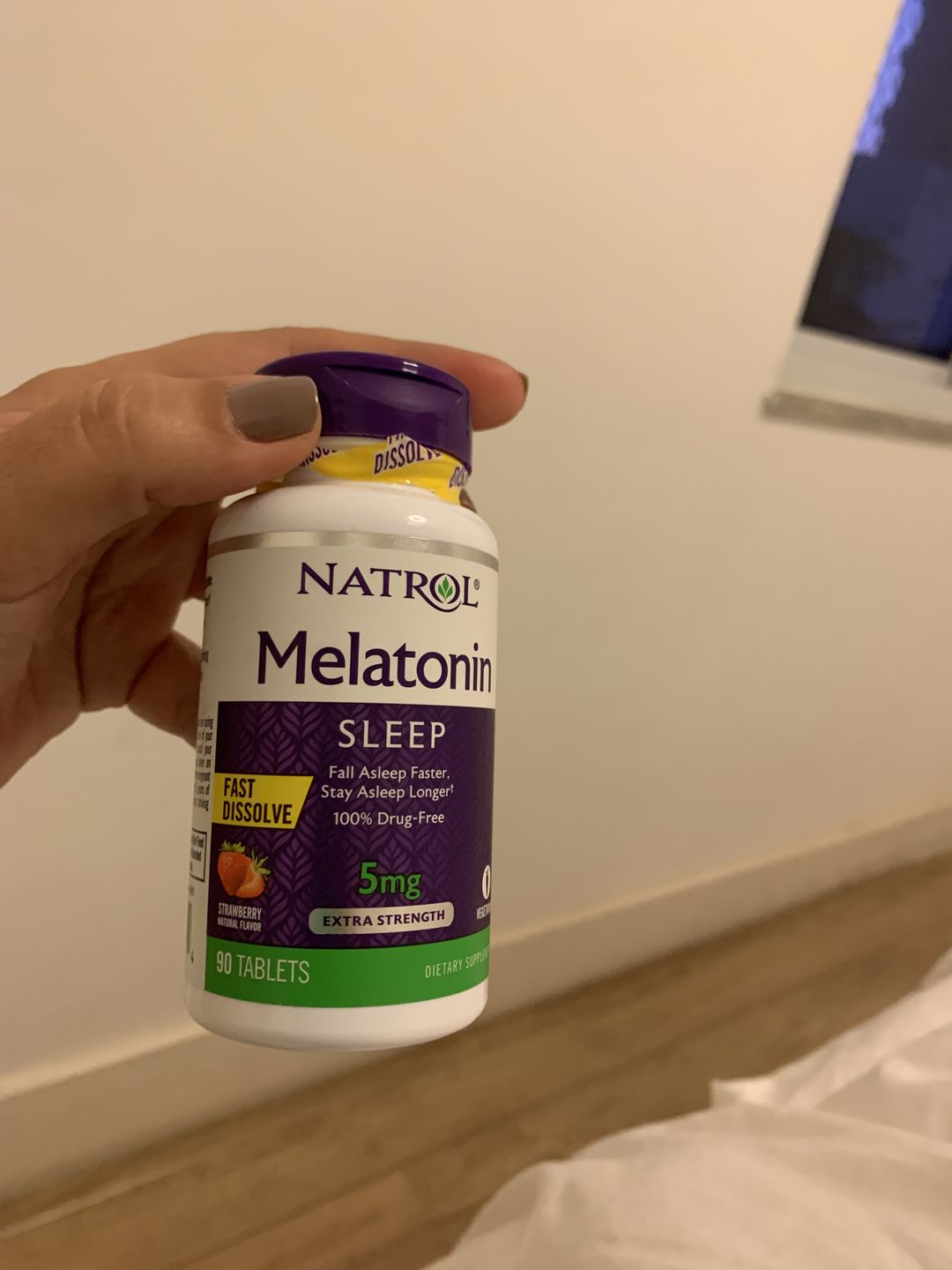 Customer photo review of Natrol Melatonina Rápida Dissolução 5mg, 90 Tablets Sabor Strawberry