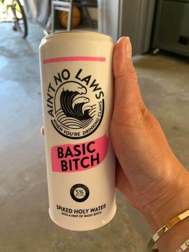 Customer photo review of "Basic Bitch" Ain't No Laws Slim Can Beersy Sleeve