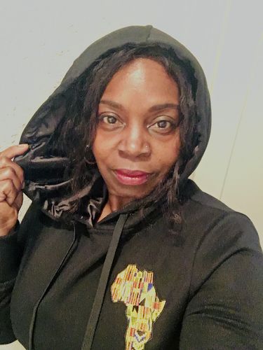 Customer photo review of Motherland Satin Lined Hoodie