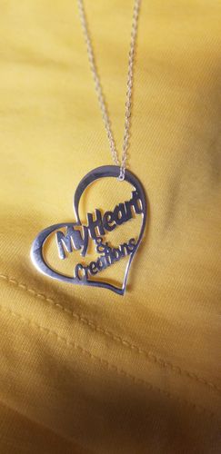 Customer photo review of Couples Names Necklace with Heart