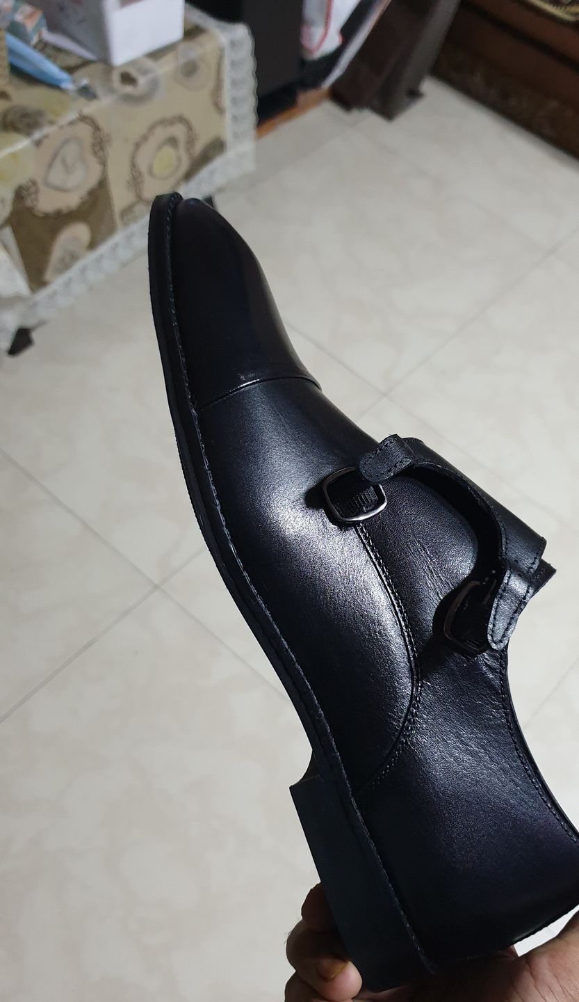 Customer photo review of Double Monk Straps Cap toe - Black