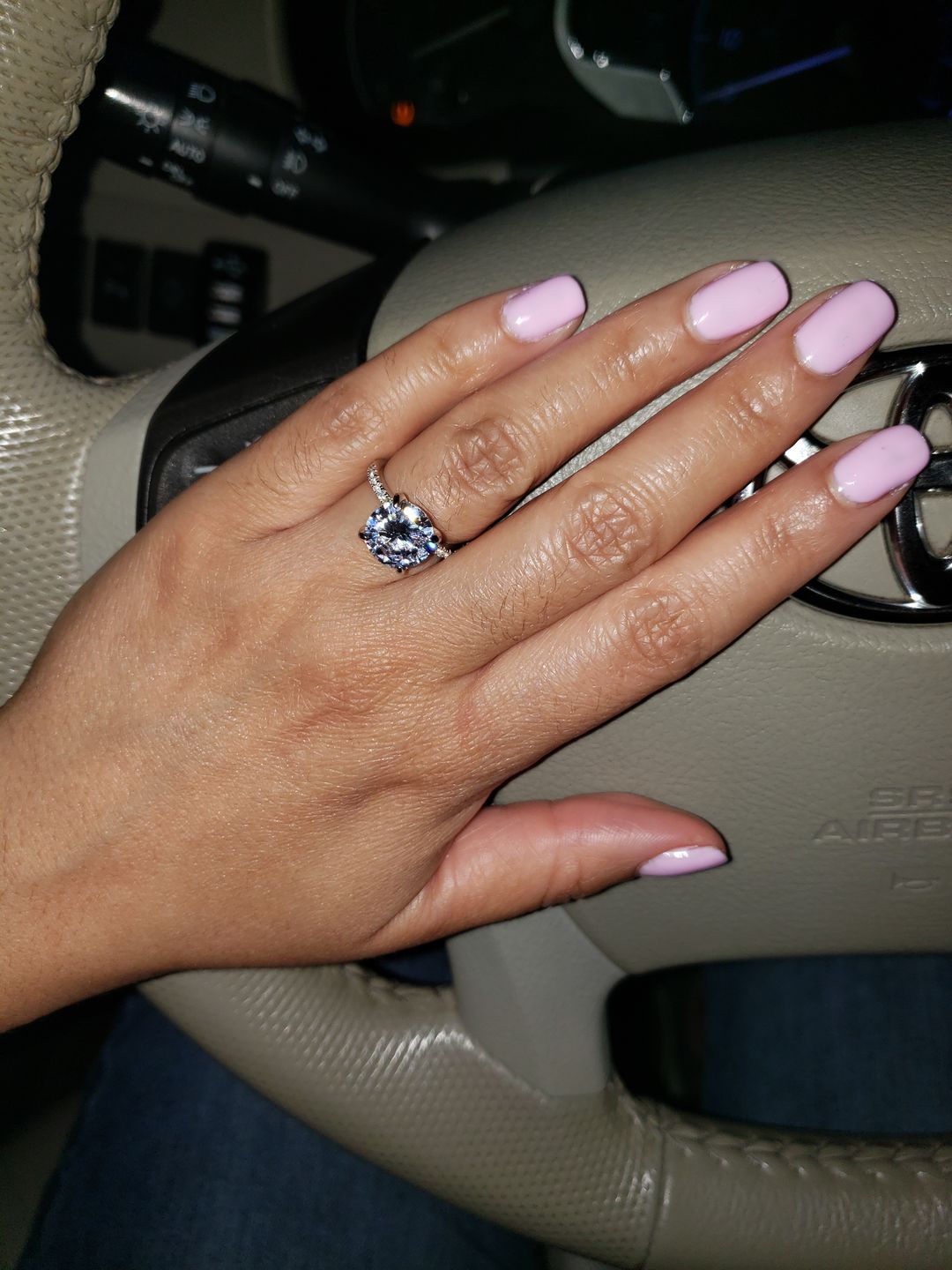 Customer photo review of S925 2.0 Ct Round Cut Engagement Ring Hidden Halo Everyday Wearable Ring In Sterling Silver