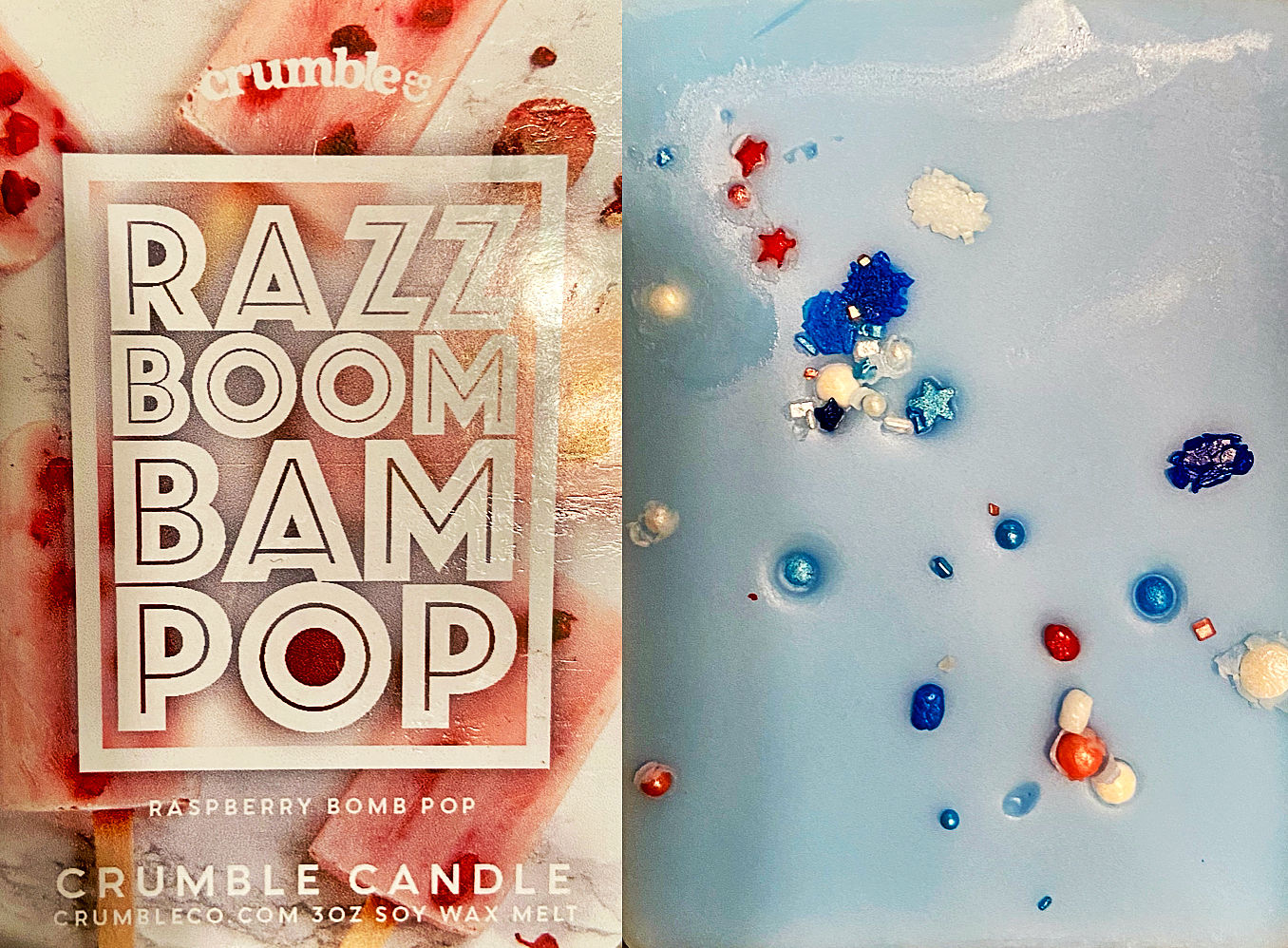 Customer photo review of Razz Boom Bam Pop! Wax Melts