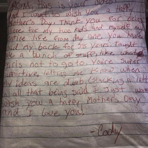 Customer photo review of YOUR OWN HANDWRITING BLANKET GIFT