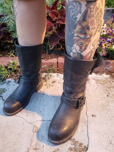 Customer photo review of No.0002 INTERSECTION steel toe biker boot Black