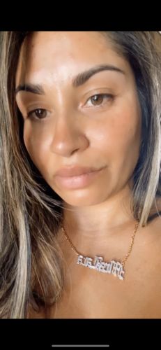 Customer photo review of The Queen Name Necklace