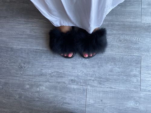 Customer photo review of Pantoletti® Originals aus echtem Fuchspelz Indoor/Outdoor Schwarz