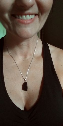 Customer photo review of Handmade Silver Elite Shungite Necklace - For EMF Protection