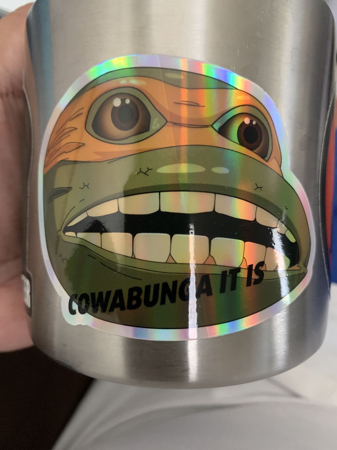 Customer photo review of Cowabunga Holograph Sticker