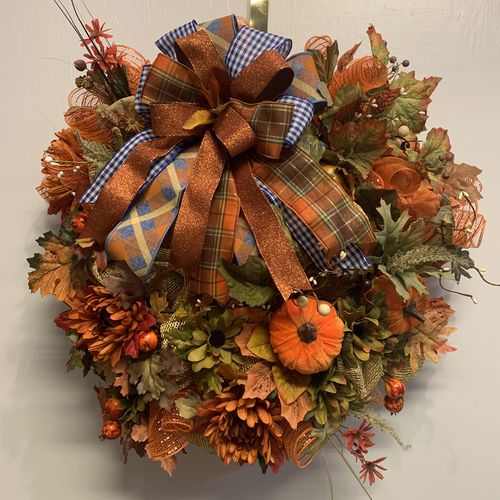 Customer photo review of 2.5"X10Yd Printed Woven Check On Royal Light Beige/Black/White RGA185001