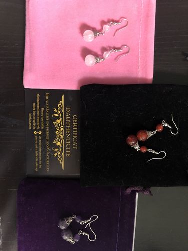 Customer photo review of BOUCLES PENDANTE CORNALINE