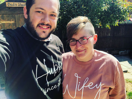 Customer photo review of Personalised Wifey & Husband Since Matching Sweatshirts (MRK X)