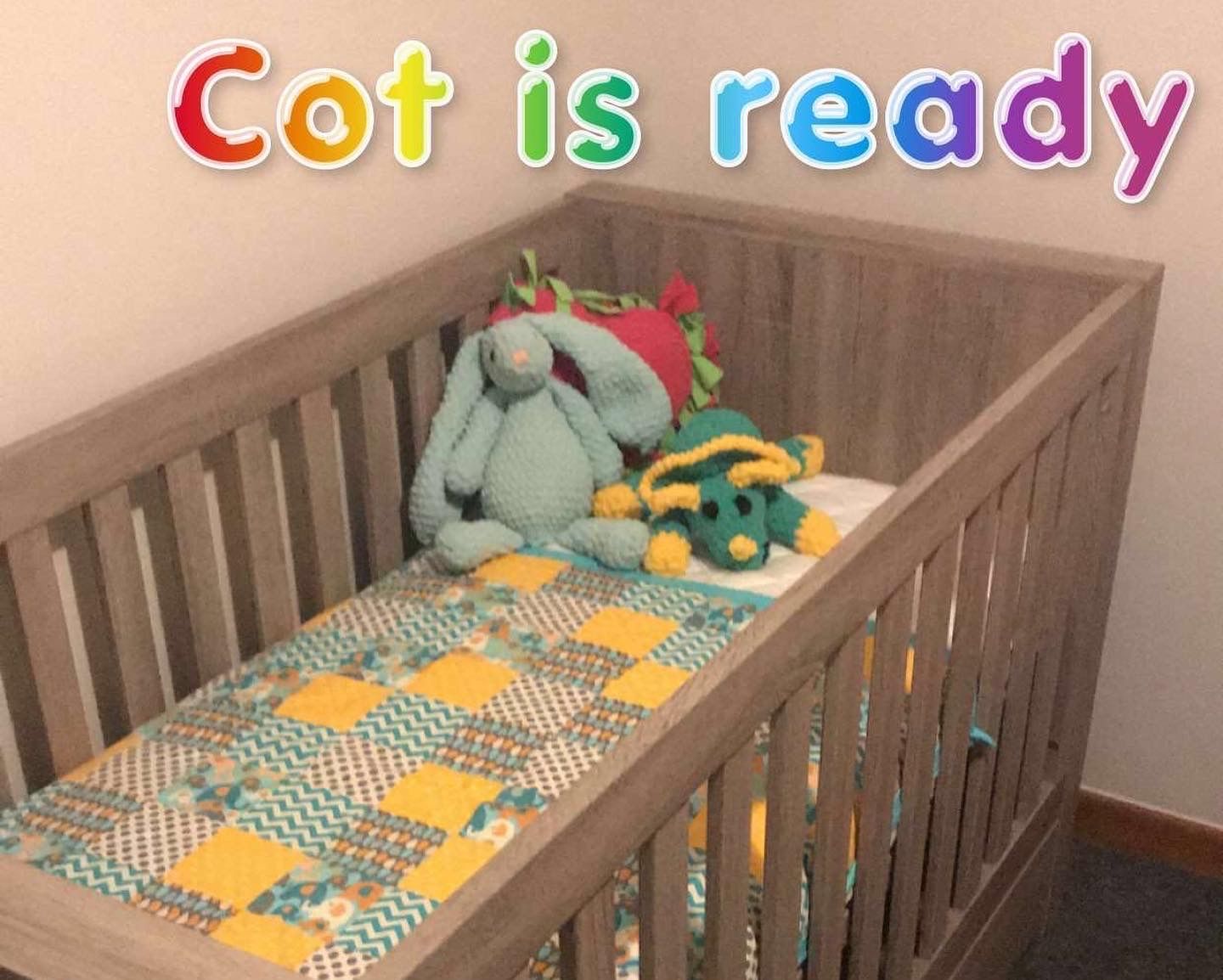 Customer photo review of Mamas and Papas Franklin Cotbed with Toddler Bed Conversion Kit - Oak