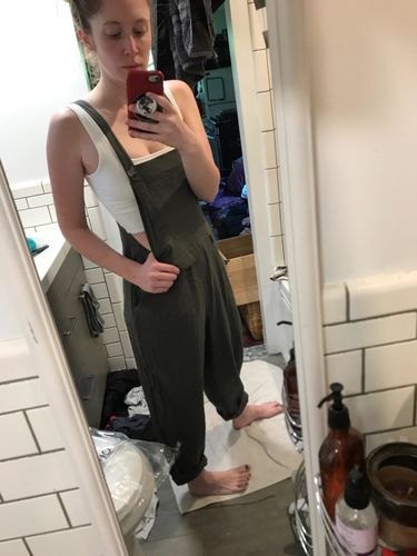 Felicia W. review of Women's Baggy Plus Size Overalls Cotton Linen Jumpsuits C1697# image 1 out of 1