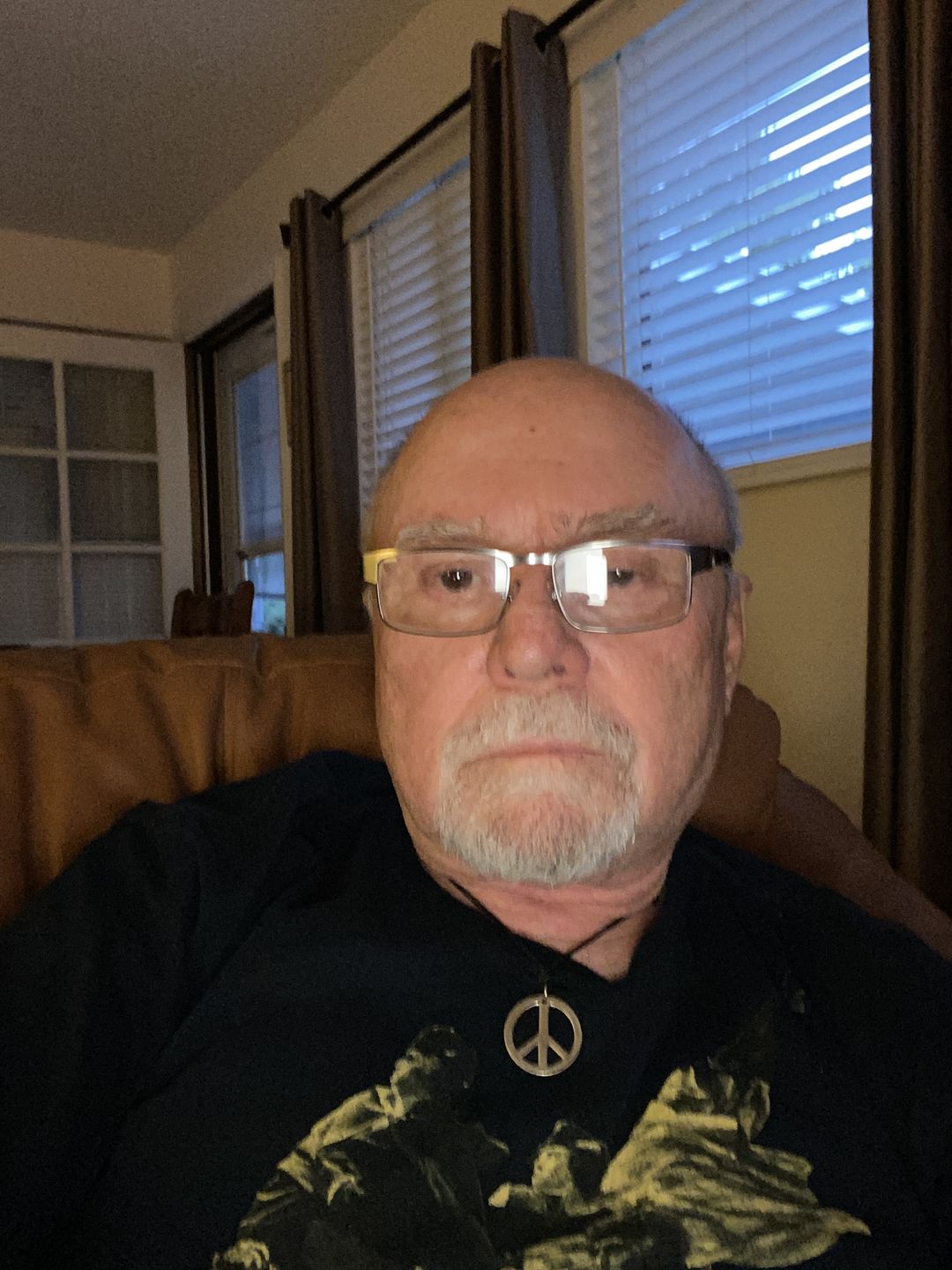 Customer photo review of Chrome Peace Necklace