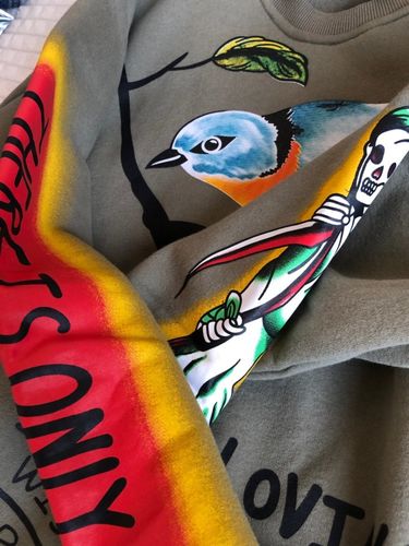 Customer photo review of "Wes Lang Bird" Sweatshirt