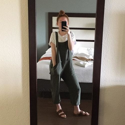 Madison B. review of Women's Baggy Plus Size Overalls Cotton Linen Jumpsuits C1697# image 1 out of 1
