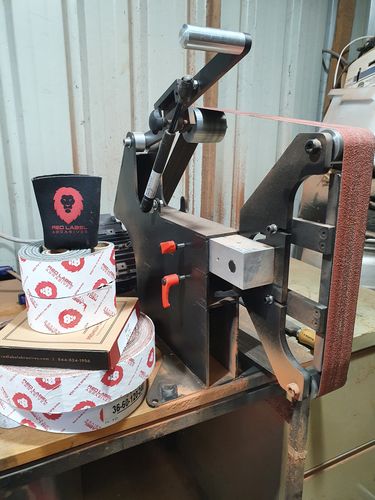 Customer photo review of 2 X 72 Inch Knife Makers Sanding Belts Assortment