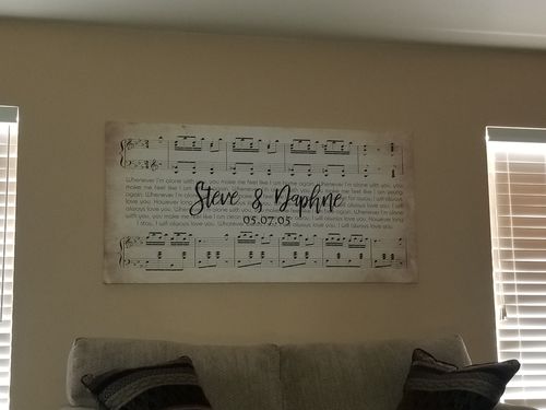 Customer photo review of Custom Couple Music Premium Canvas - Ready to Hang