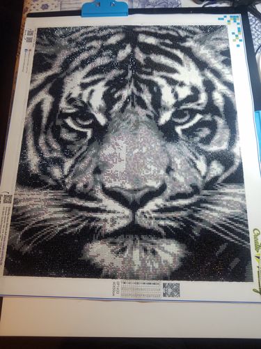Customer photo review of Diamond Painting - Tiger / schwarz-weiß
