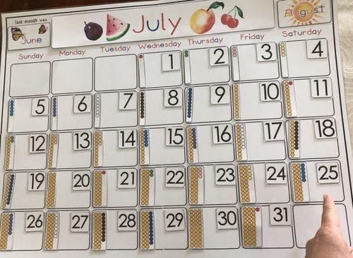 Customer photo review of Montessori Circle Time Calendar Set MEGABUNDLE!