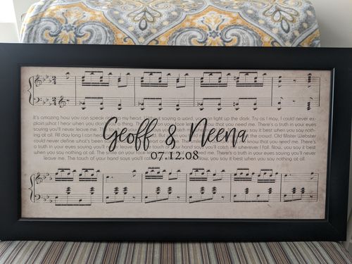 Customer photo review of Custom Couple Music Premium Canvas - Ready to Hang