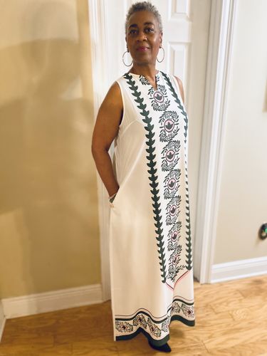 Customer photo review of White Sleeveless I.vy Maxi Dress