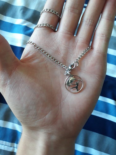 Customer photo review of Color Guard Necklace, Cut Out Quarter, hand cut coin