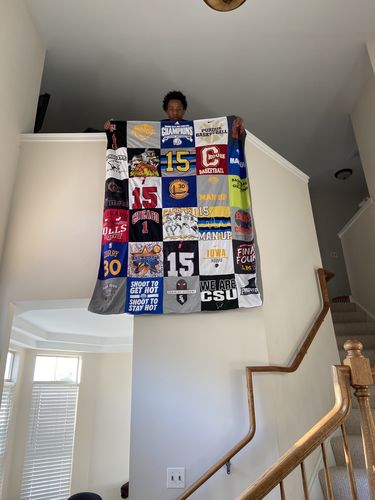 T-shirt quilt featuring chicago bulls, vcu ramblers by Stephanie from IL