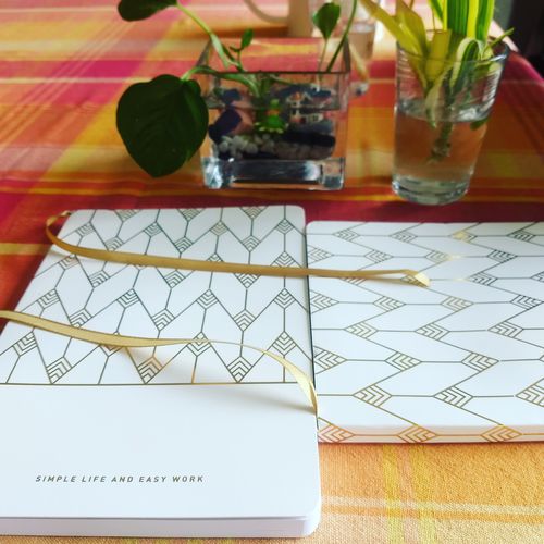 Customer photo review of Marble Design Golden A5 Notebook | Buy 1 get 1 Free