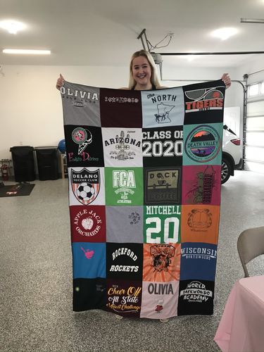 T-shirt quilt featuring rockford rockets by Denise from MN